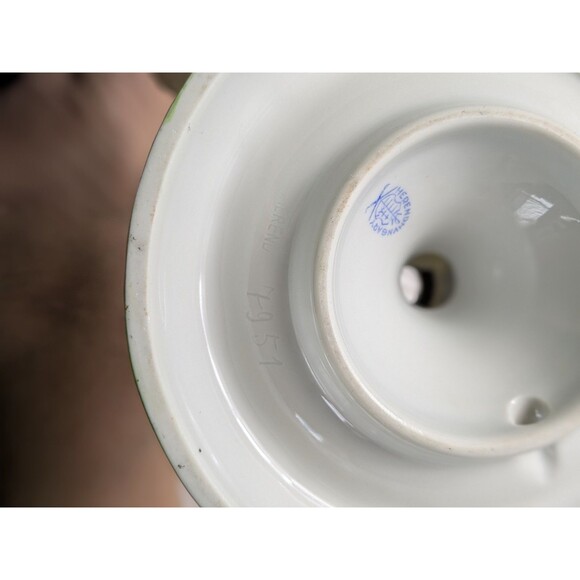 Herend Queen Victoria Green Border Double Candlesticks Set of 2 - Picture 15 of 16